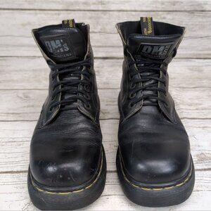 Vintage Dr Martens Platform Black Leather Boots Made In England
